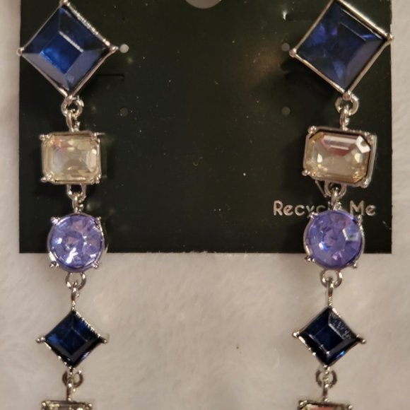 NWT Guess Blue Dangle Earrings - Picture 1 of 4